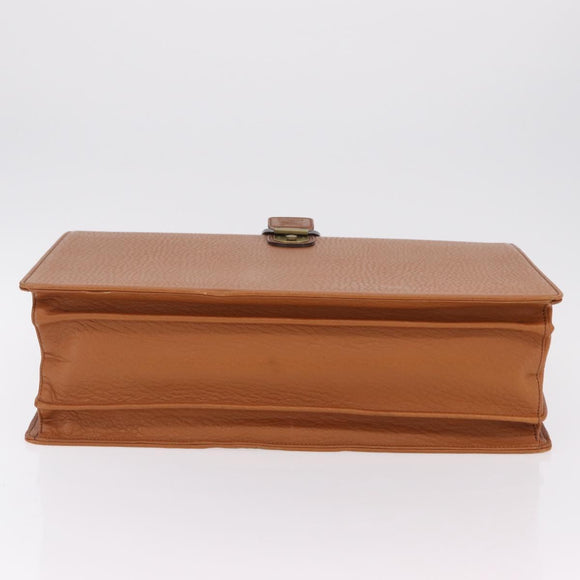 Burberrys Business Bag Leather Brown Gold Auth ep16161