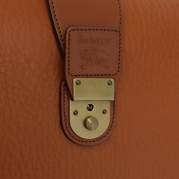 Burberrys Business Bag Leather Brown Gold Auth ep16161