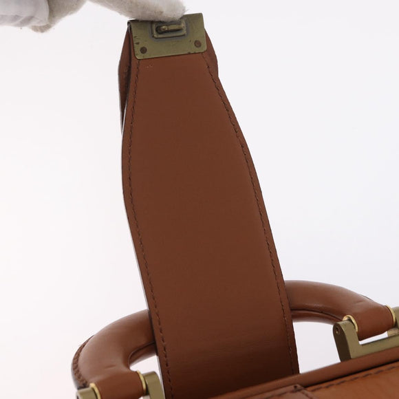 Burberrys Business Bag Leather Brown Gold Auth ep16161