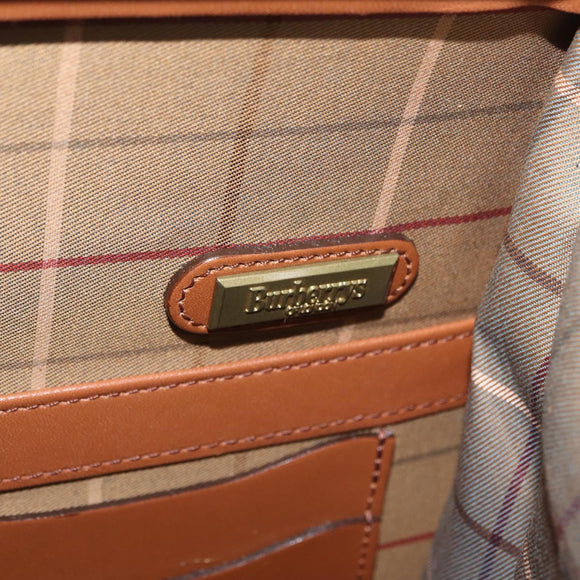 Burberrys Business Bag Leather Brown Gold Auth ep16161