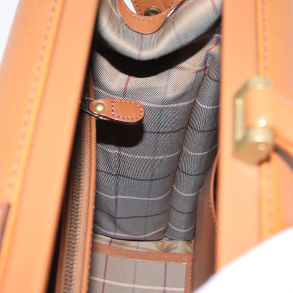 Burberrys Business Bag Leather Brown Gold Auth ep16161