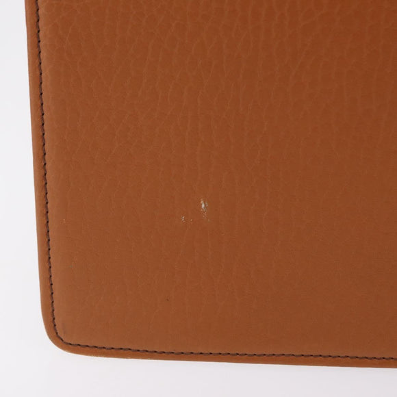 Burberrys Business Bag Leather Brown Gold Auth ep16161