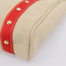 LOUIS VUITTON Antigua Cabas MM Tote Bag Canvas Beige Red M40035 LV Auth ep16163V-9