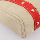 LOUIS VUITTON Antigua Cabas MM Tote Bag Canvas Beige Red M40035 LV Auth ep16163V-14