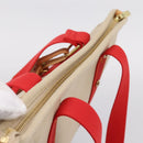 LOUIS VUITTON Antigua Cabas MM Tote Bag Canvas Beige Red M40035 LV Auth ep16163V-6