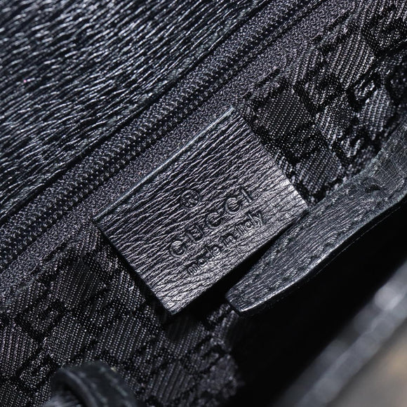 GUCCI Hand Bag Leather Canvas Black Gold 002 1113 Auth ep16164A