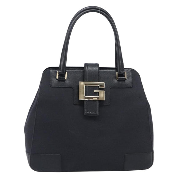 GUCCI Hand Bag Leather Canvas Black Gold 002 1113 Auth ep16164A