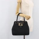 GUCCI Hand Bag Leather Canvas Black Gold 002 1113 Auth ep16164A-23
