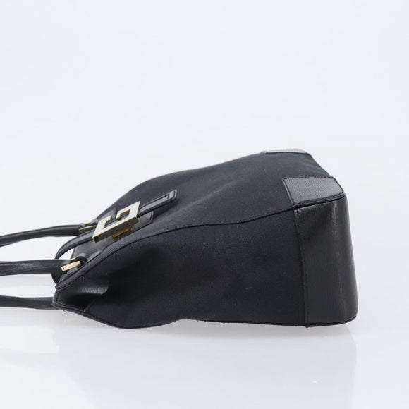 GUCCI Hand Bag Leather Canvas Black Gold 002 1113 Auth ep16164A