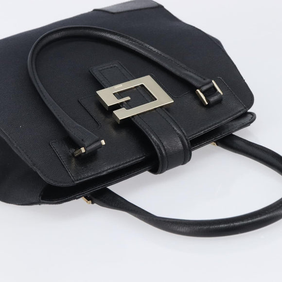 GUCCI Hand Bag Leather Canvas Black Gold 002 1113 Auth ep16164A