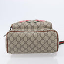 GUCCI GG Supreme Web Sherry Line Backpack PVC Beige Gold 427042 Auth ep16166A-5