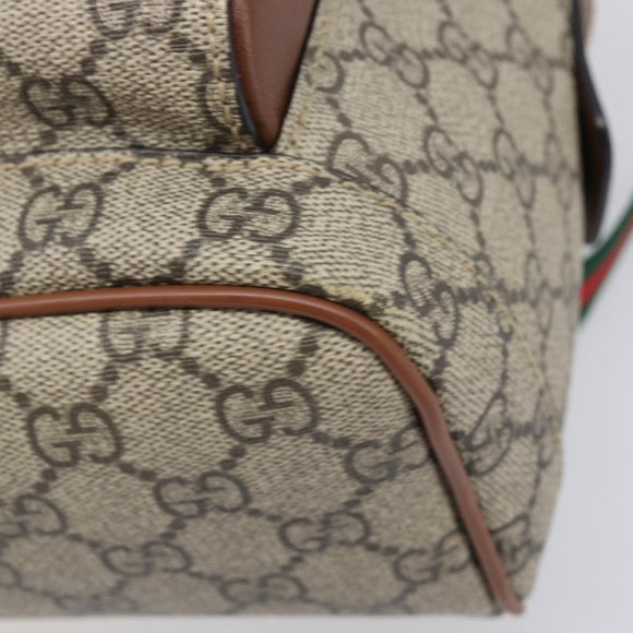 GUCCI GG Supreme Web Sherry Line Backpack PVC Beige Gold 427042 Auth ep16166A