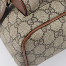 GUCCI GG Supreme Web Sherry Line Backpack PVC Beige Gold 427042 Auth ep16166A-18