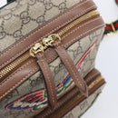 GUCCI GG Supreme Web Sherry Line Backpack PVC Beige Gold 427042 Auth ep16166A-21