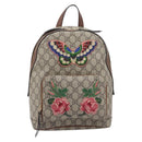 GUCCI GG Supreme Web Sherry Line Backpack PVC Beige Gold 427042 Auth ep16166A-13