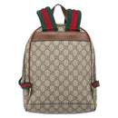 GUCCI GG Supreme Web Sherry Line Backpack PVC Beige Gold 427042 Auth ep16166A-2