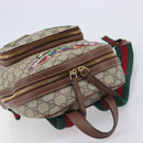 GUCCI GG Supreme Web Sherry Line Backpack PVC Beige Gold 427042 Auth ep16166A-6