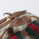 GUCCI GG Supreme Web Sherry Line Backpack PVC Beige Gold 427042 Auth ep16166A-7