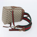 GUCCI GG Supreme Web Sherry Line Backpack PVC Beige Gold 427042 Auth ep16166A-8