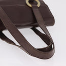 CELINE Hand Bag Leather Brown Gold Auth ep16168-9