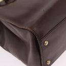 CELINE Hand Bag Leather Brown Gold Auth ep16168-22