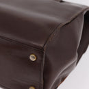 CELINE Hand Bag Leather Brown Gold Auth ep16168-23