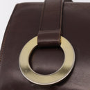 CELINE Hand Bag Leather Brown Gold Auth ep16168-24