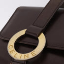 CELINE Hand Bag Leather Brown Gold Auth ep16168-25