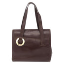 CELINE Hand Bag Leather Brown Gold Auth ep16168-2