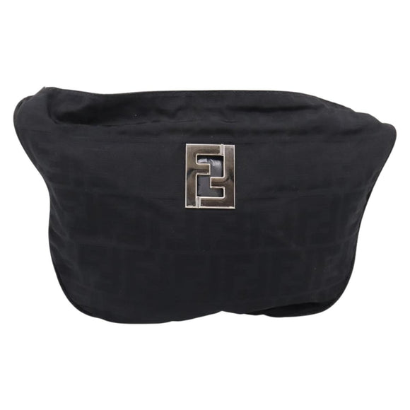 FENDI Zucca Canvas Shoulder Bag Black Auth ep16169