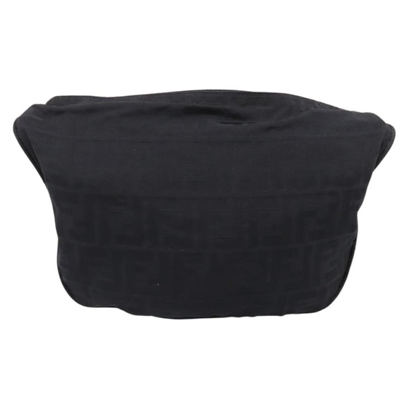 FENDI Zucca Canvas Shoulder Bag Black Auth ep16169