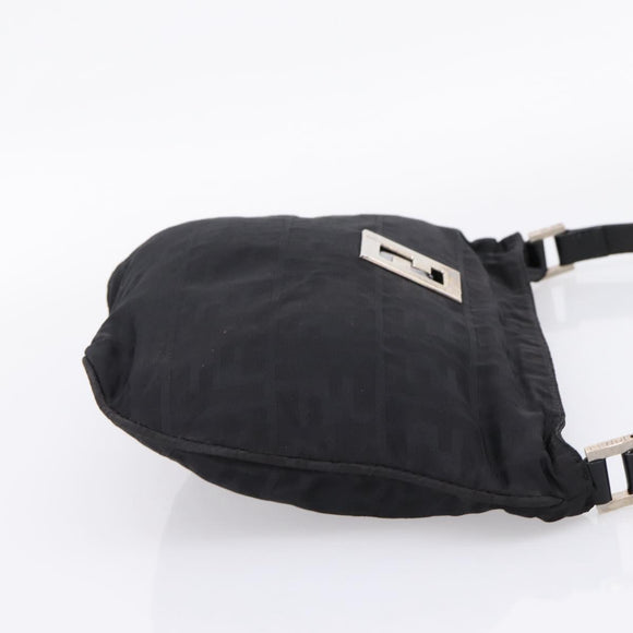 FENDI Zucca Canvas Shoulder Bag Black Auth ep16169