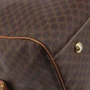 CELINE Macadam Canvas Boston Bag PVC Leather Brown Gold Auth ep16176-16