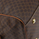 CELINE Macadam Canvas Boston Bag PVC Leather Brown Gold Auth ep16176-18