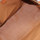 CELINE Macadam Canvas Boston Bag PVC Leather Brown Gold Auth ep16176-10