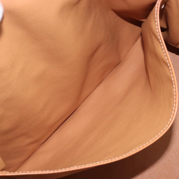 CELINE Macadam Canvas Boston Bag PVC Leather Brown Gold Auth ep16176