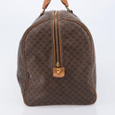 CELINE Macadam Canvas Boston Bag PVC Leather Brown Gold Auth ep16176-4