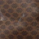 CELINE Macadam Canvas Boston Bag PVC Leather Brown Gold Auth ep16176-5