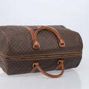 CELINE Macadam Canvas Boston Bag PVC Leather Brown Gold Auth ep16176-7