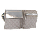 GUCCI GG Canvas Waist Bag Silver 28566 Auth ep16179-1