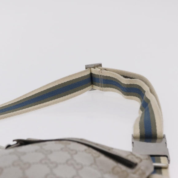 GUCCI GG Canvas Waist Bag Silver 28566 Auth ep16179