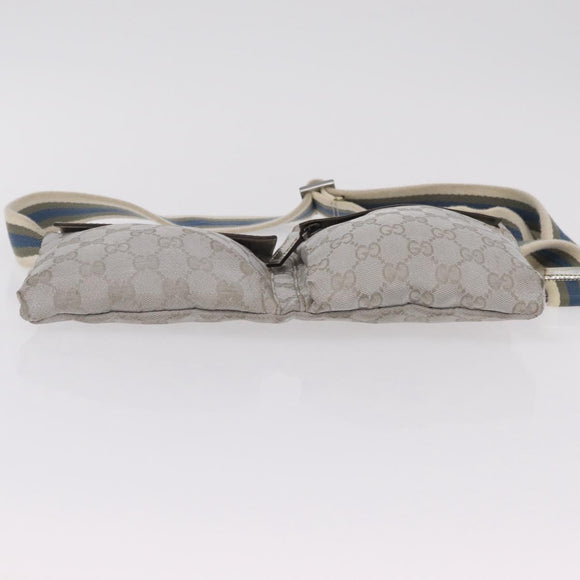 GUCCI GG Canvas Waist Bag Silver 28566 Auth ep16179