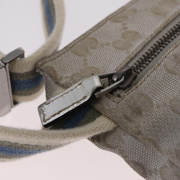 GUCCI GG Canvas Waist Bag Silver 28566 Auth ep16179