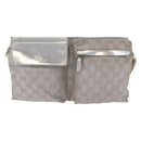 GUCCI GG Canvas Waist Bag Silver 28566 Auth ep16179-13