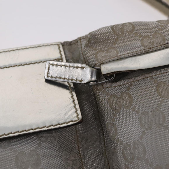 GUCCI GG Canvas Waist Bag Silver 28566 Auth ep16179