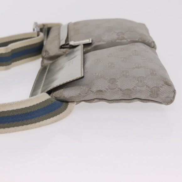 GUCCI GG Canvas Waist Bag Silver 28566 Auth ep16179