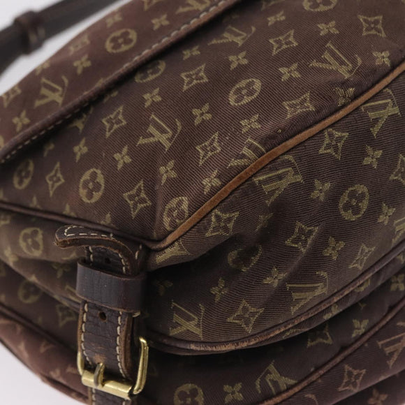 LOUIS VUITTON Monogram Mini Lin Saumur 30 Bag Brown Fuzan M95227 LV Auth ep16180