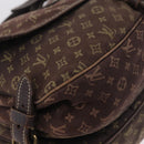 LOUIS VUITTON Monogram Mini Lin Saumur 30 Bag Brown Fuzan M95227 LV Auth ep16180-21