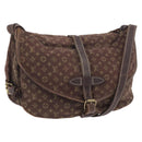 LOUIS VUITTON Monogram Mini Lin Saumur 30 Bag Brown Fuzan M95227 LV Auth ep16180-1