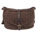 LOUIS VUITTON Monogram Mini Lin Saumur 30 Bag Brown Fuzan M95227 LV Auth ep16180-13